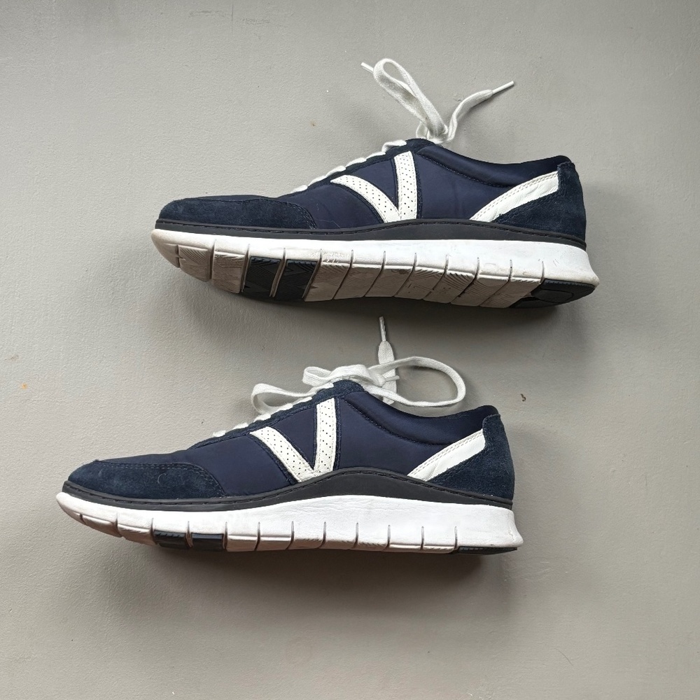 Vionic Nana Navy/White Sateen Lace up Sneakers